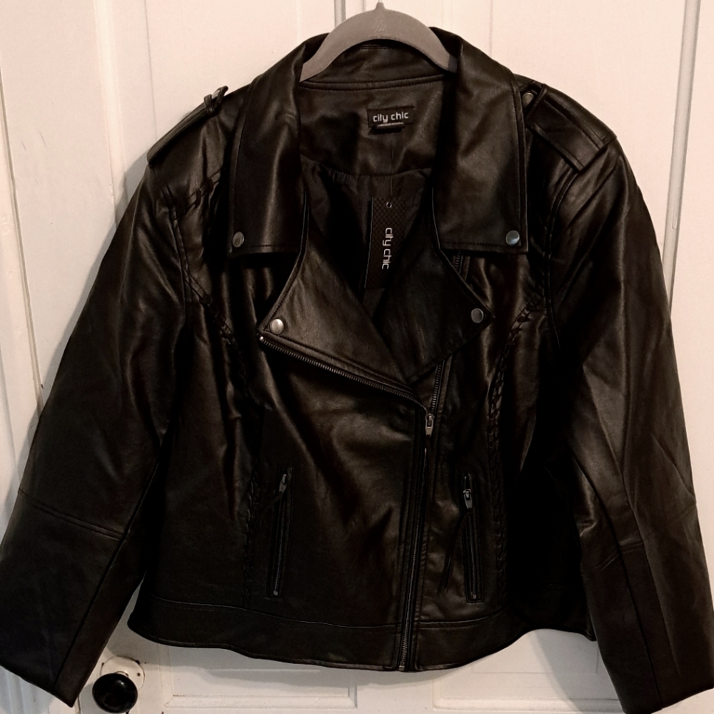 XL/22 City Chic Black Motorcycle Jacket